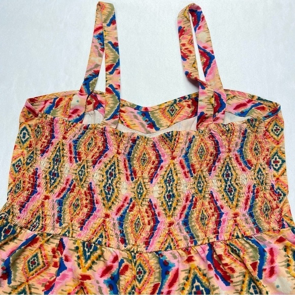 NEW! Band Of Gypsies Romper Large Rainbow Psychedelic Boho Adjustable Straps - Picture 12 of 16